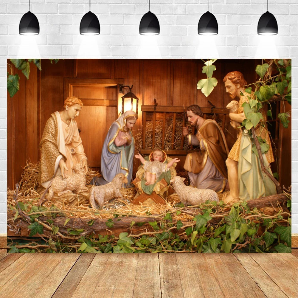 Fondo de fotografía de nacimiento de Jesús para niños