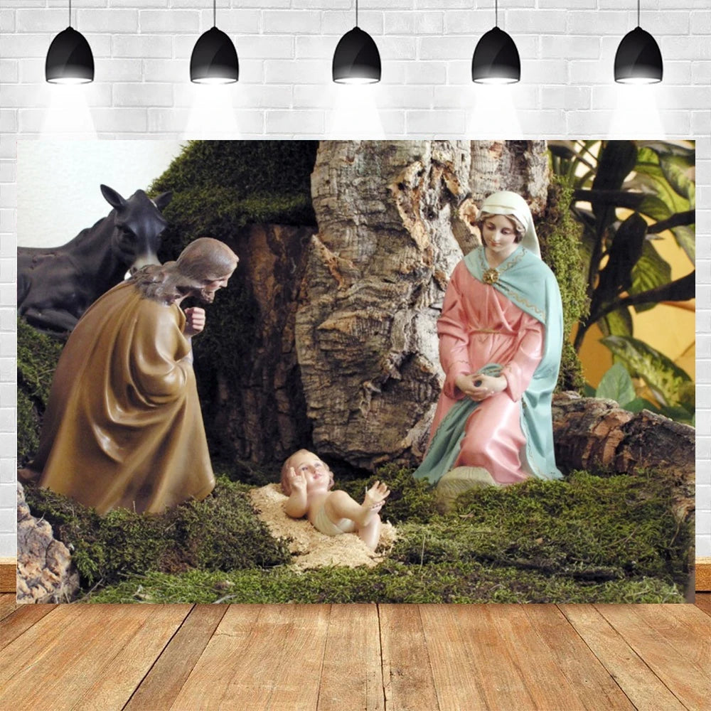 Fondo de fotografía de nacimiento de Jesús para niños