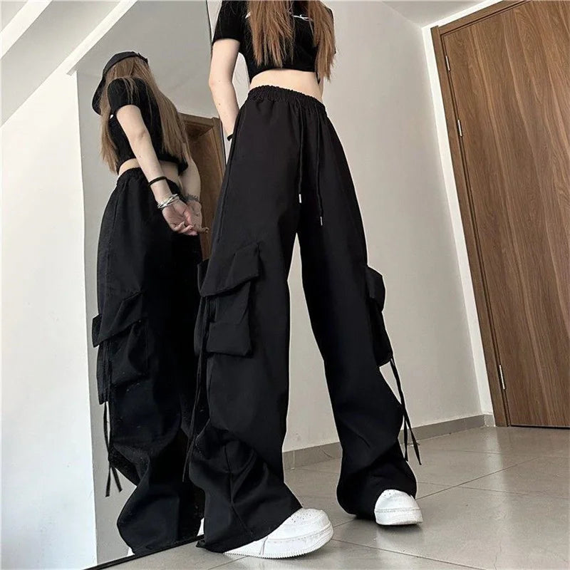 Pantalones Cargo de cintura alta para mujer