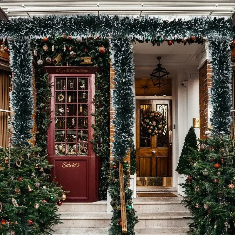 Guirnalda de cintas de caña verde de Navidad