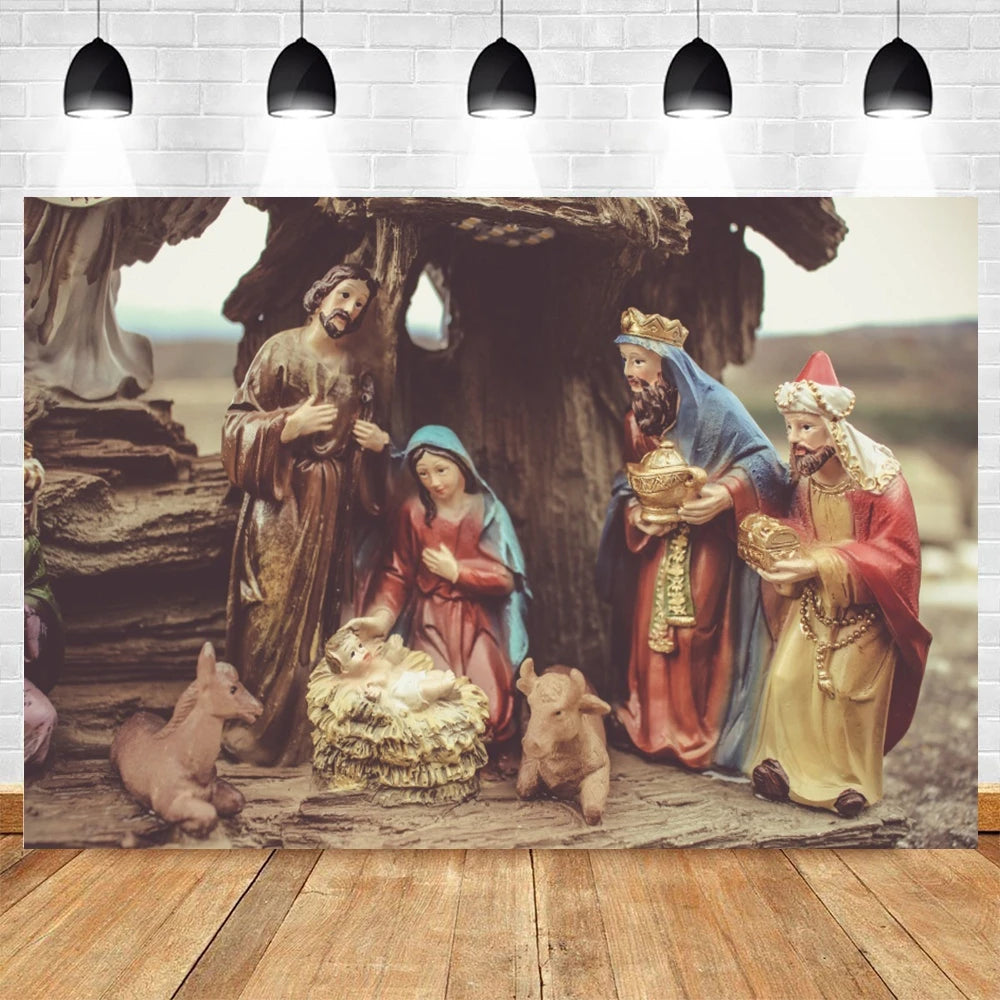 Fondo de fotografía de nacimiento de Jesús para niños